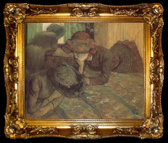 framed  Edgar Degas The conversation in the store, ta009-2
